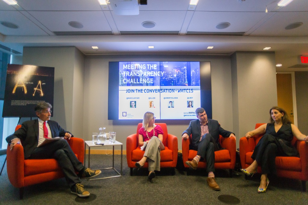 I'm with Allie Burns of the Case Foundation, Jeremy Hillman of the World Bank and Joanne Krell of the Kellogg Foundation.